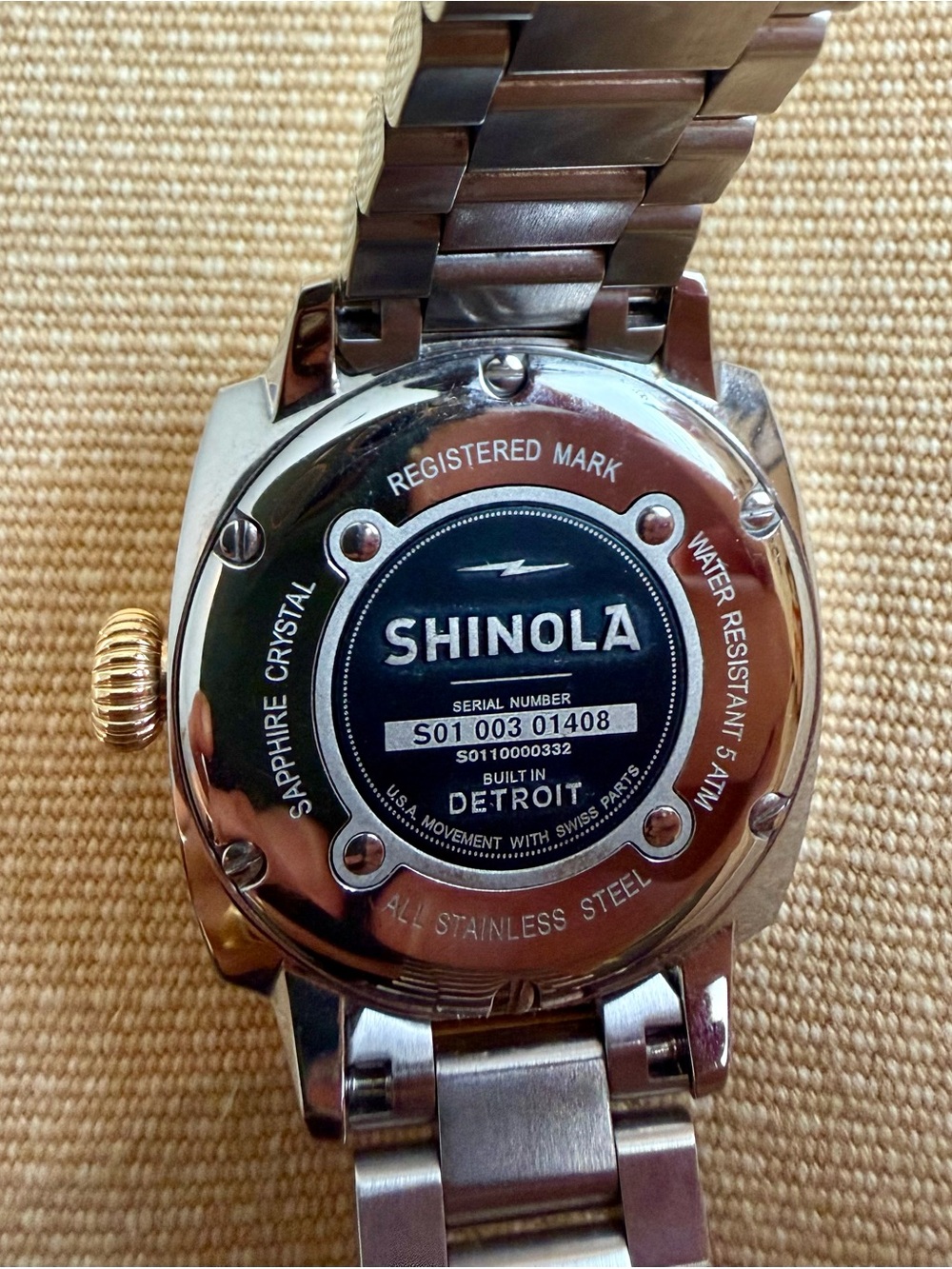 Shinola Two-Tone Stainless Steel Women's Watch - Gold & Silver Brakeman watch - Picture 7 of 7